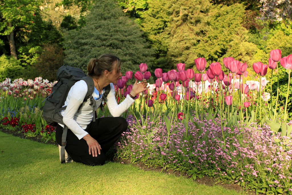 England - Karin in a park in Harrogate