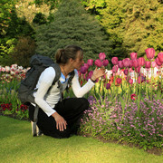 England - Karin in a park in Harrogate