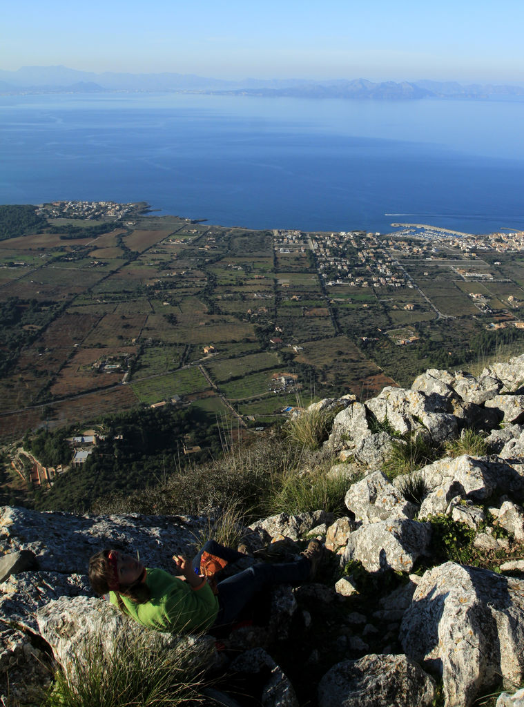 Mallorca - Paula at the top of Mont Ferrutx