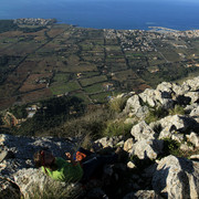 Mallorca - Paula at the top of Mont Ferrutx