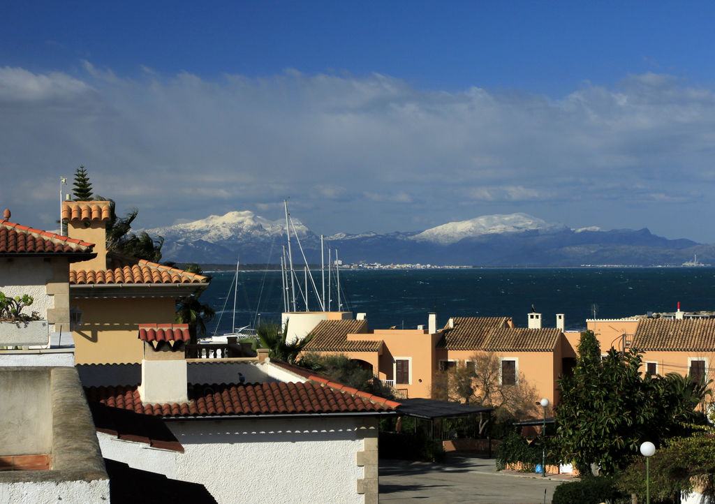 Snowy peaks of Puig Major and Puig de Massanella