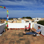 Brano working on the roof in Colonia de San Pedro