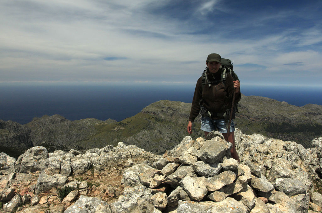 Mallorca - Lluc valley - Marieke at the top