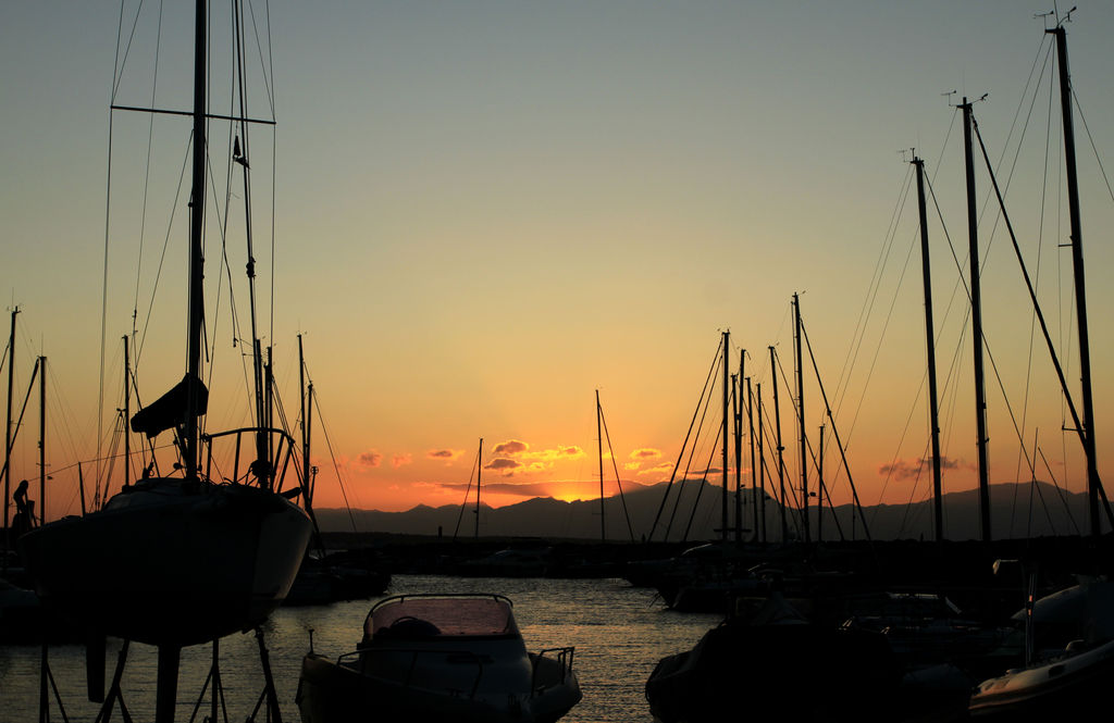 Mallorca - a sunset in a port San Pedro