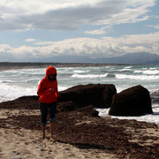 Mallorca - Paula running at Sa Canova beach