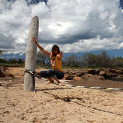 Mallorca - Paula trying slackline tricks