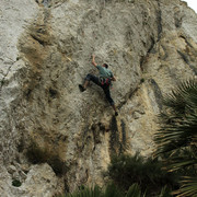 Mallorca - Peter climbing "Short and hard" (6a)