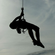 Mallorca - climbing an overhang in El Calo de Betlem