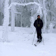 Rasťo skiing in Eagle Mountains