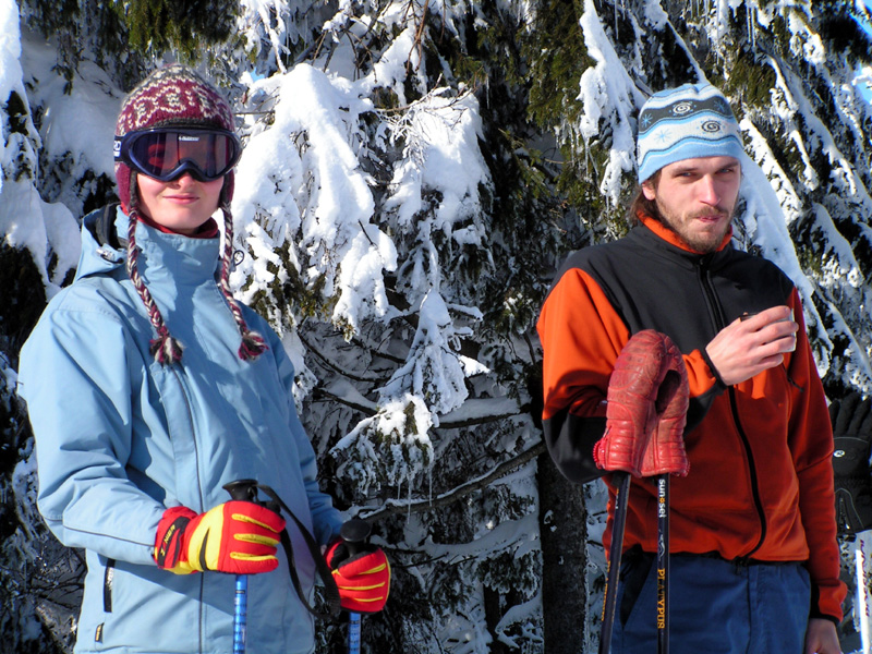 Eagle Mountains - Paula and Brano skiing in Deštné