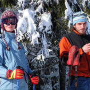 Eagle Mountains - Paula and Brano skiing in Deštné