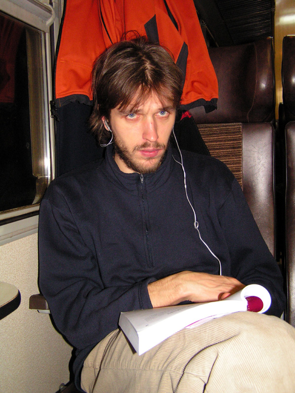 Czechia - Brano studying in a train