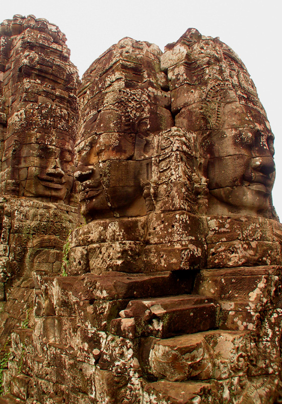 Cambodia - Stone Heads of Bodhisattva Avilokiteshvara