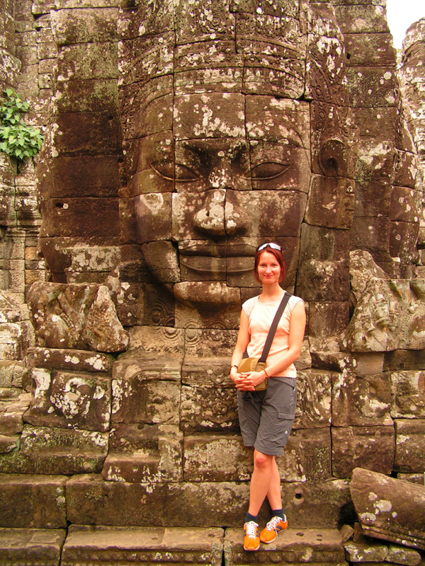 Cambodia - Paula in Bayon Temple