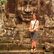 Cambodia - Paula in Bayon Temple