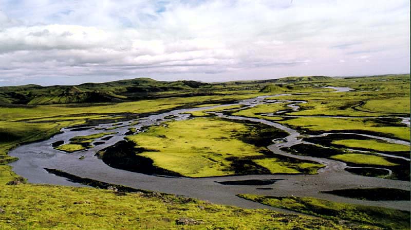 Streams from melted glacier