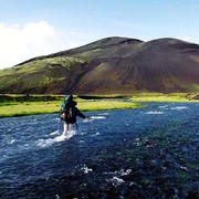 Brano crossing an Icelandic glacier river