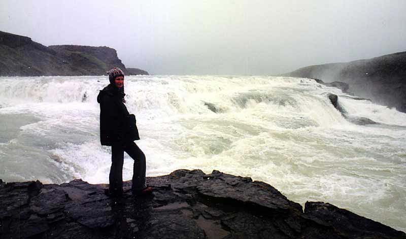 Paula near Gullfoss waterfall