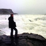 Paula near Gullfoss waterfall