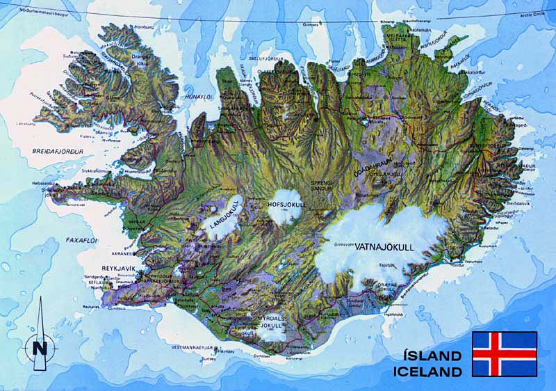 A map of Iceland