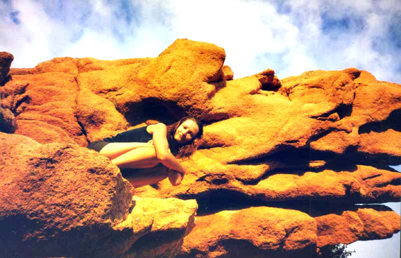 Paula on her rock in Corsica