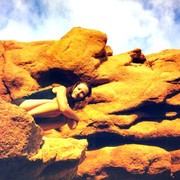 Paula on her rock in Corsica